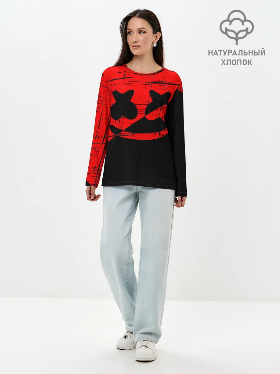 Лонгслив женский. Хлопок / FORTNITE MARSHMELLO.