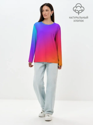 Лонгслив женский. Хлопок / Градиент