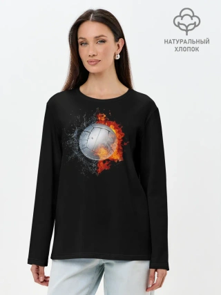 Лонгслив женский. Хлопок / Волейбол | Мяч