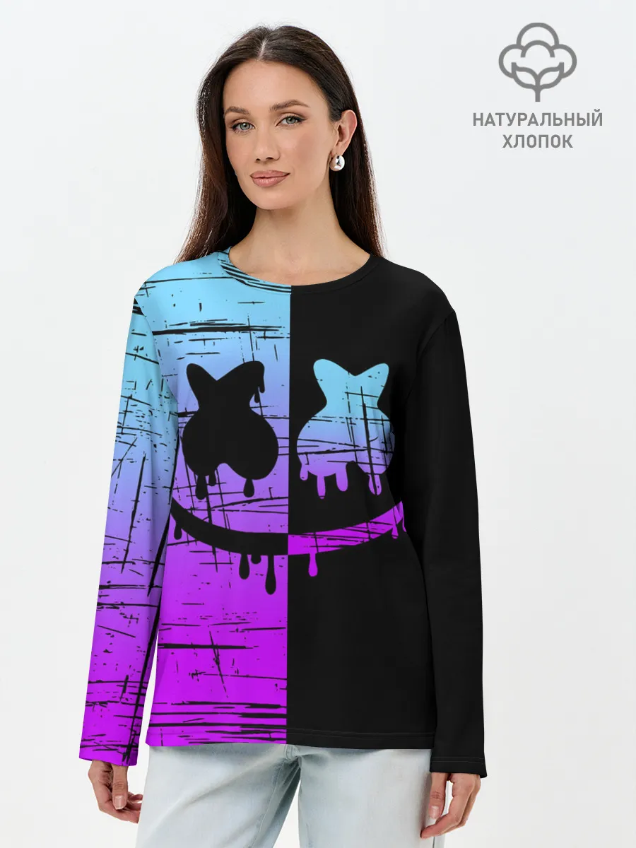 Лонгслив женский. Хлопок / FORTNITE MARSHMELLO.