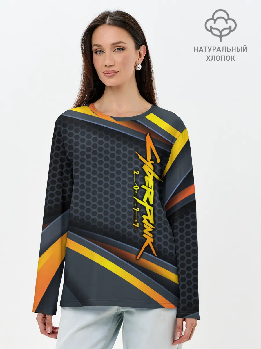 Лонгслив женский. Хлопок / Cyberpunk 2077