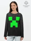 Лонгслив женский. Хлопок / MINECRAFT CREEPER | КРИПЕР МАЙНКРАФТ