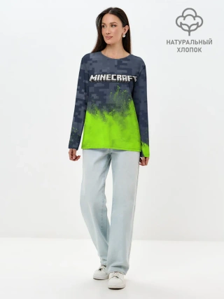 Лонгслив женский. Хлопок / MINECRAFT / МАЙНКРАФТ
