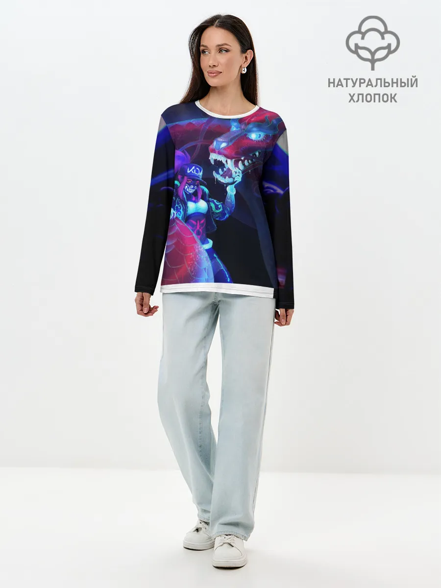 Лонгслив женский. Хлопок / League of legends Akali KDA