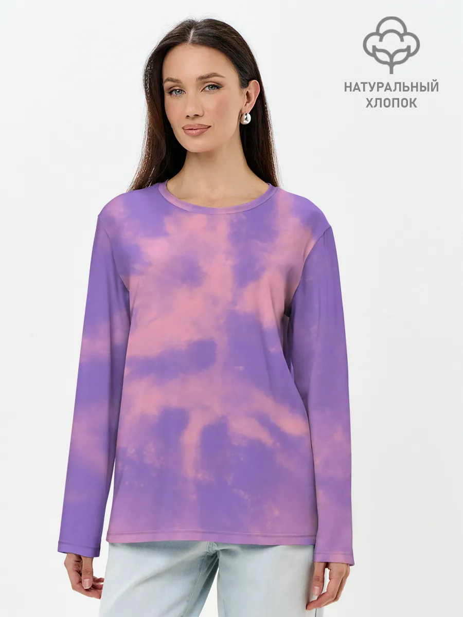 Лонгслив женский. Хлопок / Фиолетовый ТАЙ ДАЙ