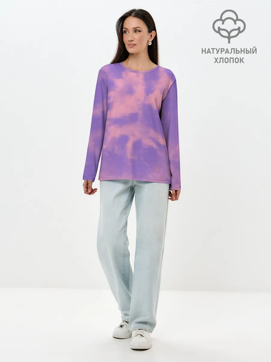 Лонгслив женский. Хлопок / Фиолетовый ТАЙ ДАЙ
