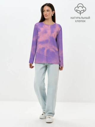 Лонгслив женский. Хлопок / Фиолетовый ТАЙ ДАЙ
