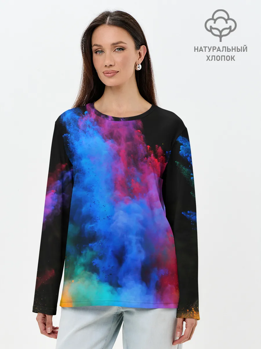 Лонгслив женский. Хлопок / КРАСКИ