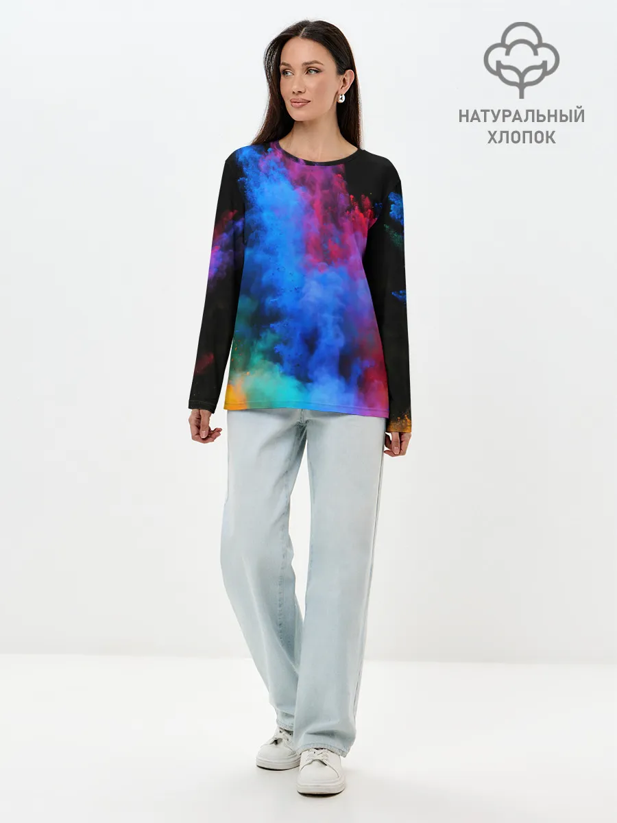 Лонгслив женский. Хлопок / КРАСКИ