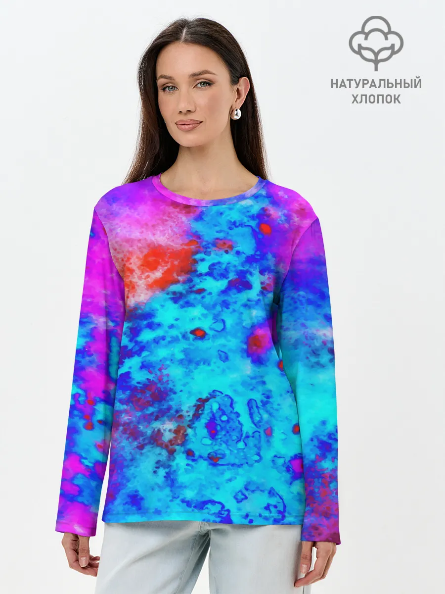 Лонгслив женский. Хлопок / ABSTRACTION COLORS