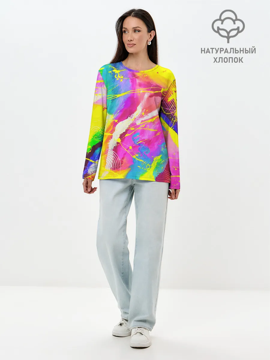 Лонгслив женский. Хлопок / ТИ-ДАЙ