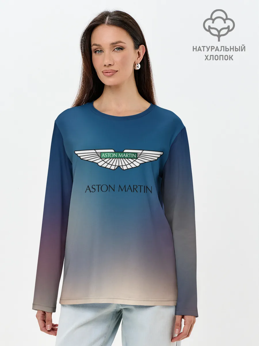 Лонгслив женский. Хлопок / aston martin