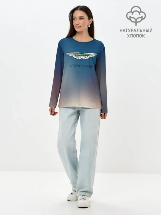 Лонгслив женский. Хлопок / aston martin