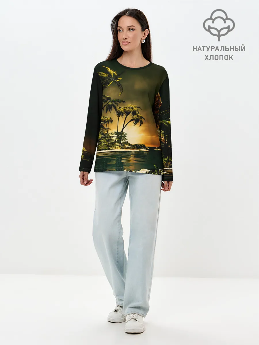 Лонгслив женский. Хлопок / РАЙСКИЙ ОСТРОВ