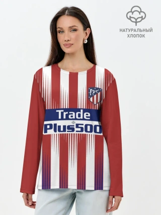 Лонгслив женский. Хлопок / Форма Атлетико Мадрид