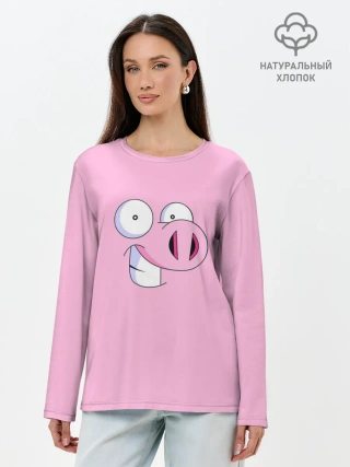 Лонгслив женский. Хлопок / Cвинья