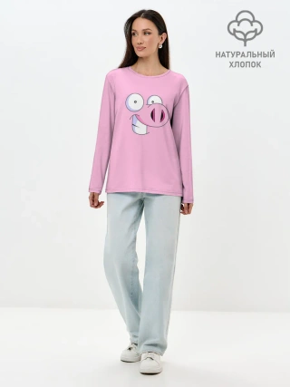 Лонгслив женский. Хлопок / Cвинья