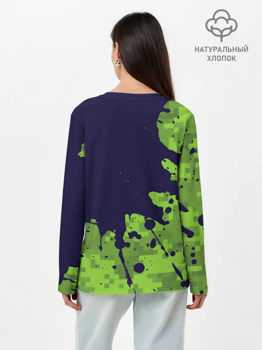 Лонгслив женский. Хлопок / MINECRAFT / МАЙНКРАФТ