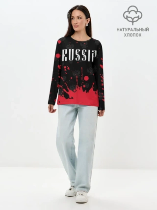 Лонгслив женский. Хлопок / RUSSIA / РОССИЯ