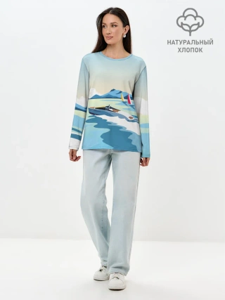 Лонгслив женский. Хлопок / Лето