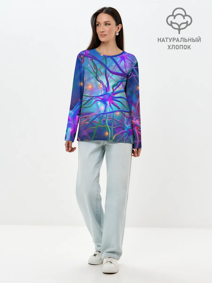 Лонгслив женский. Хлопок / НЕРВНЫЕ ОКОНЧАНИЯ