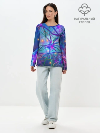Лонгслив женский. Хлопок / НЕРВНЫЕ ОКОНЧАНИЯ