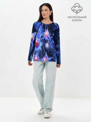 Лонгслив женский. Хлопок / НЕРВЫ