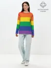 Лонгслив женский. Хлопок / Радуга