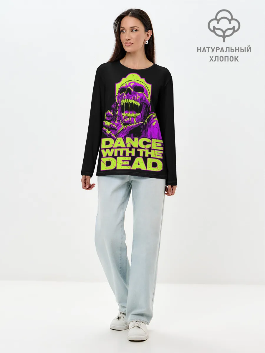 Лонгслив женский. Хлопок / DANCE WITH THE DEAD