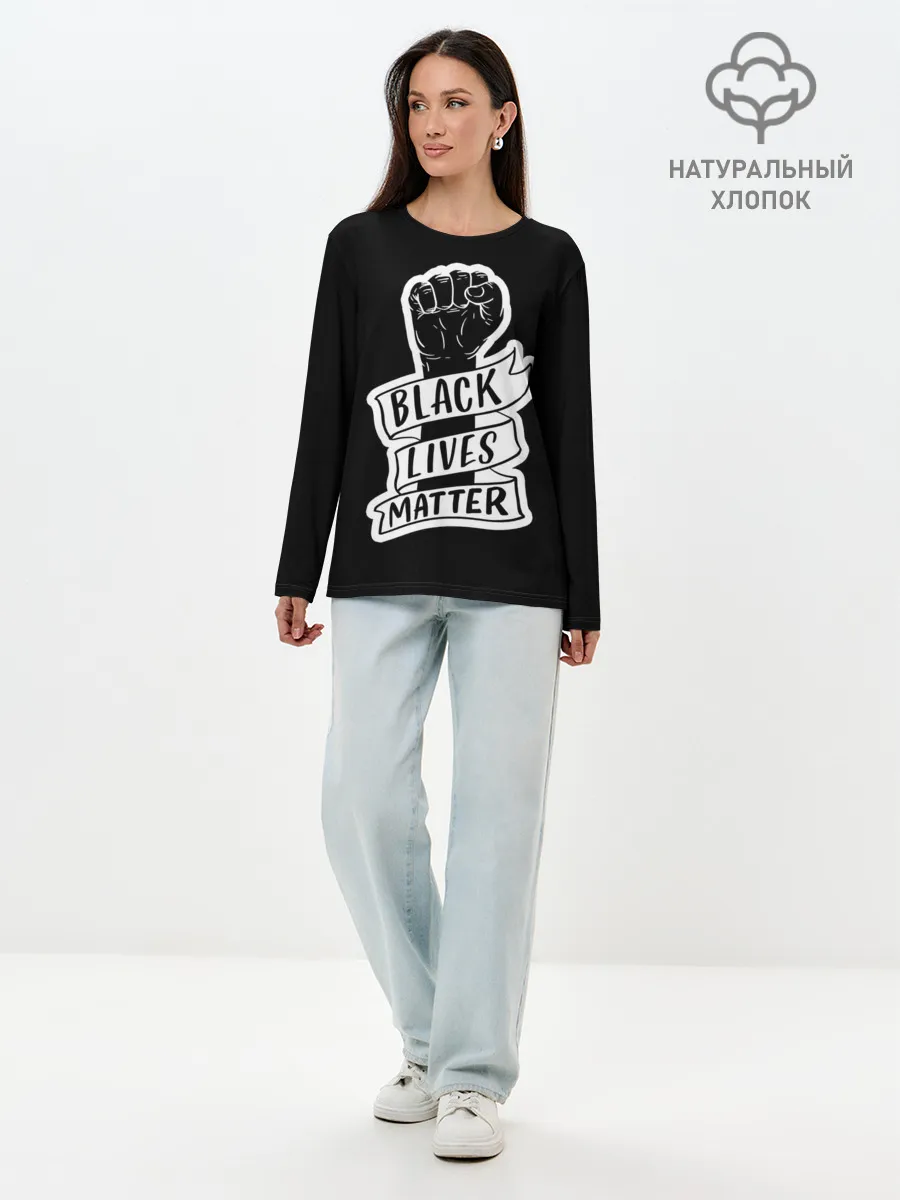 Лонгслив женский. Хлопок / Black Lives Matter