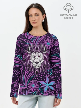 Лонгслив женский. Хлопок / Лев | Флора