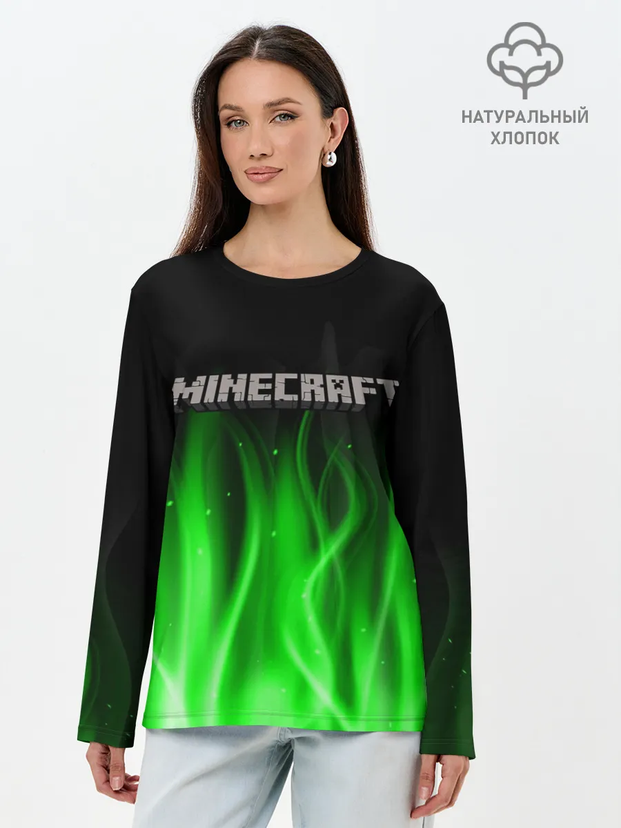 Лонгслив женский. Хлопок / MINECRAFT