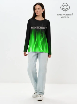 Лонгслив женский. Хлопок / MINECRAFT