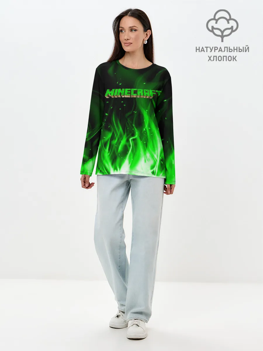 Лонгслив женский. Хлопок / MINECRAFT