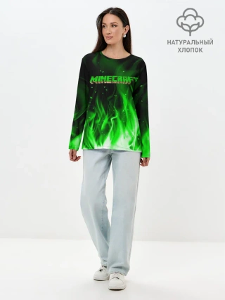 Лонгслив женский. Хлопок / MINECRAFT