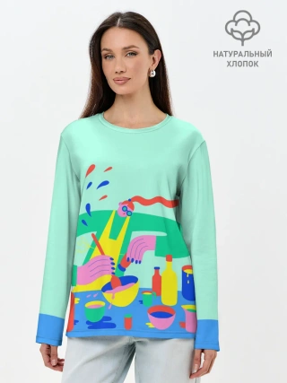 Лонгслив женский. Хлопок / готовка