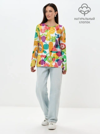 Лонгслив женский. Хлопок / овощи