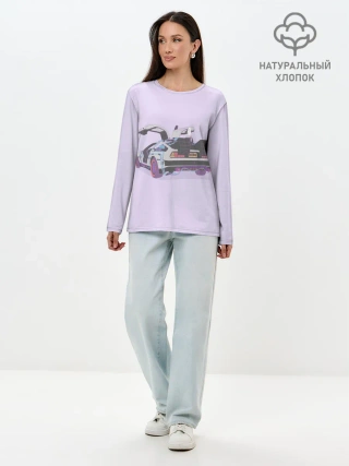 Лонгслив женский. Хлопок / Назад в будущее