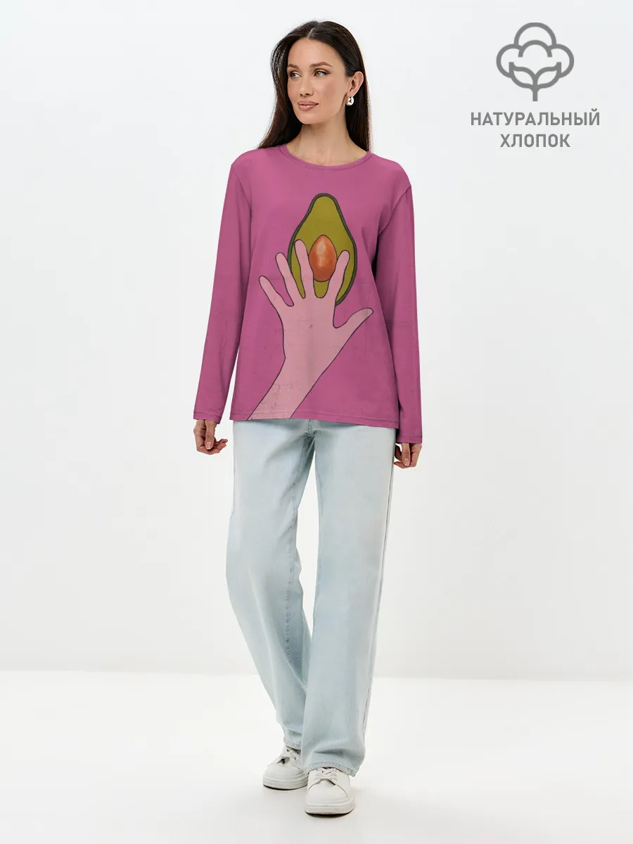Лонгслив женский. Хлопок / avocado