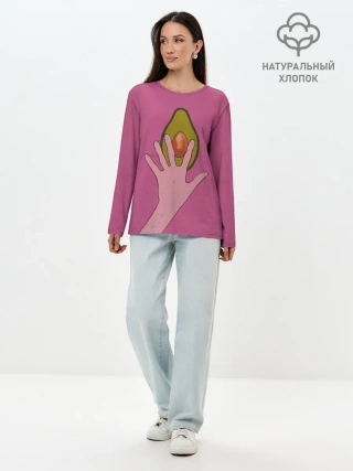 Лонгслив женский. Хлопок / avocado