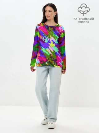 Лонгслив женский. Хлопок / Краска