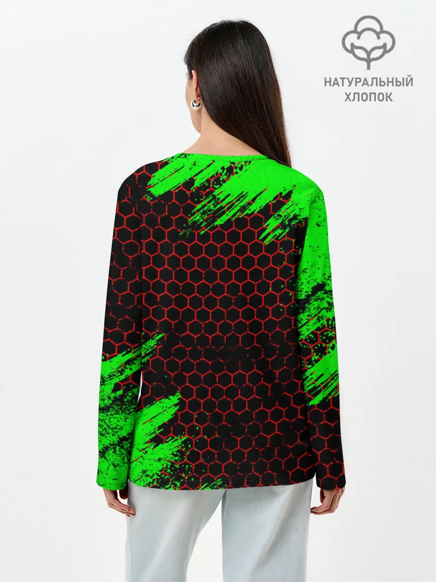 Лонгслив женский. Хлопок / MINECRAFT CREEPER