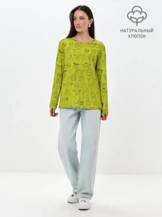 Лонгслив женский. Хлопок / покемоны