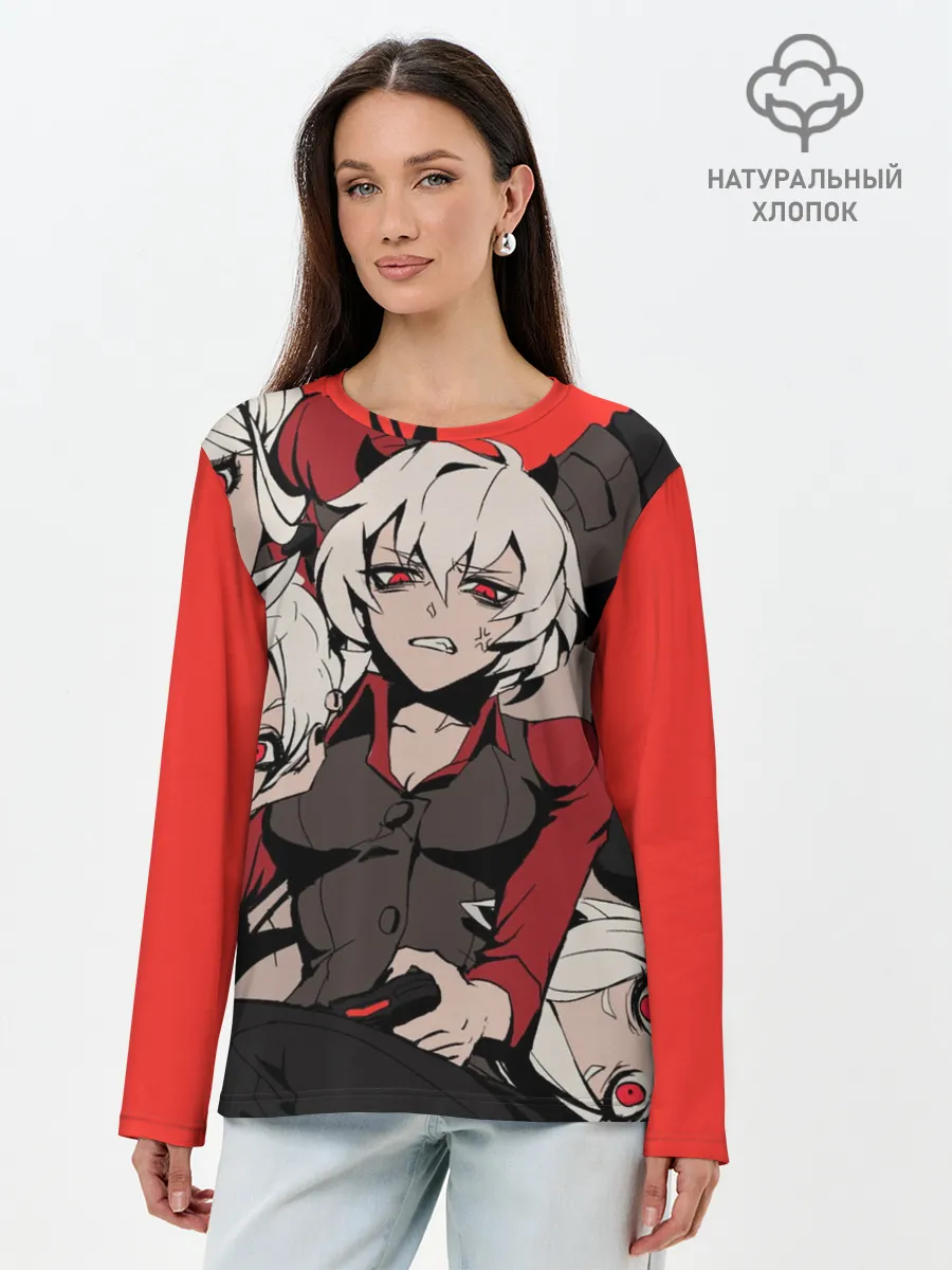 Лонгслив женский. Хлопок / Хеллтейкер персонажи