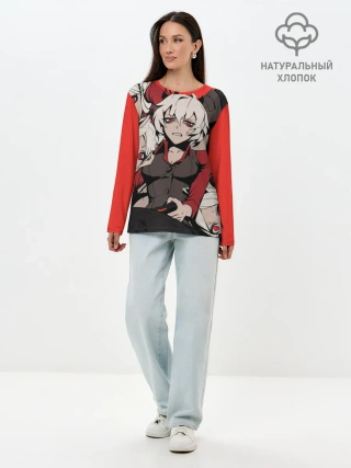 Лонгслив женский. Хлопок / Хеллтейкер персонажи