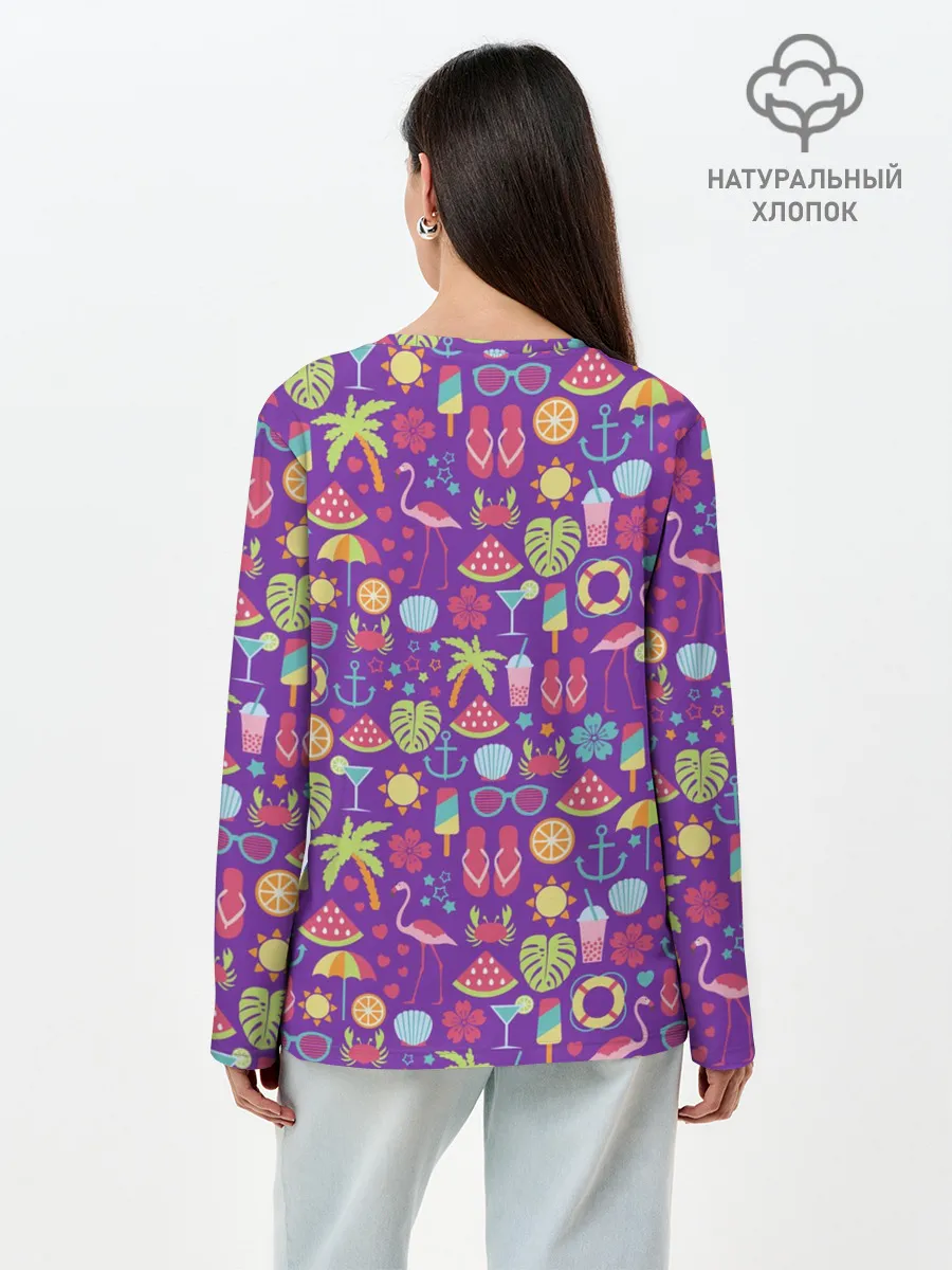 Лонгслив женский. Хлопок / Шар Дракона. Мастер Роши