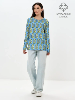 Лонгслив женский. Хлопок / Lyrical Lemonade Pattern