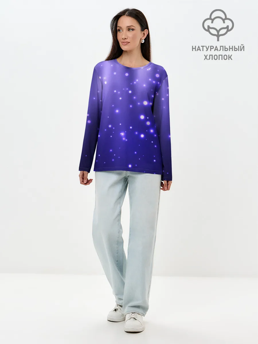 Лонгслив женский. Хлопок / Мерцающие Светлячки