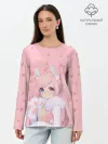 Лонгслив женский. Хлопок / Catgirl pink
