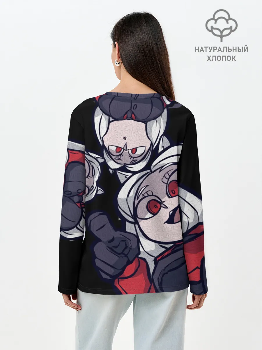 Лонгслив женский. Хлопок / Мультяшные герои Helltaker